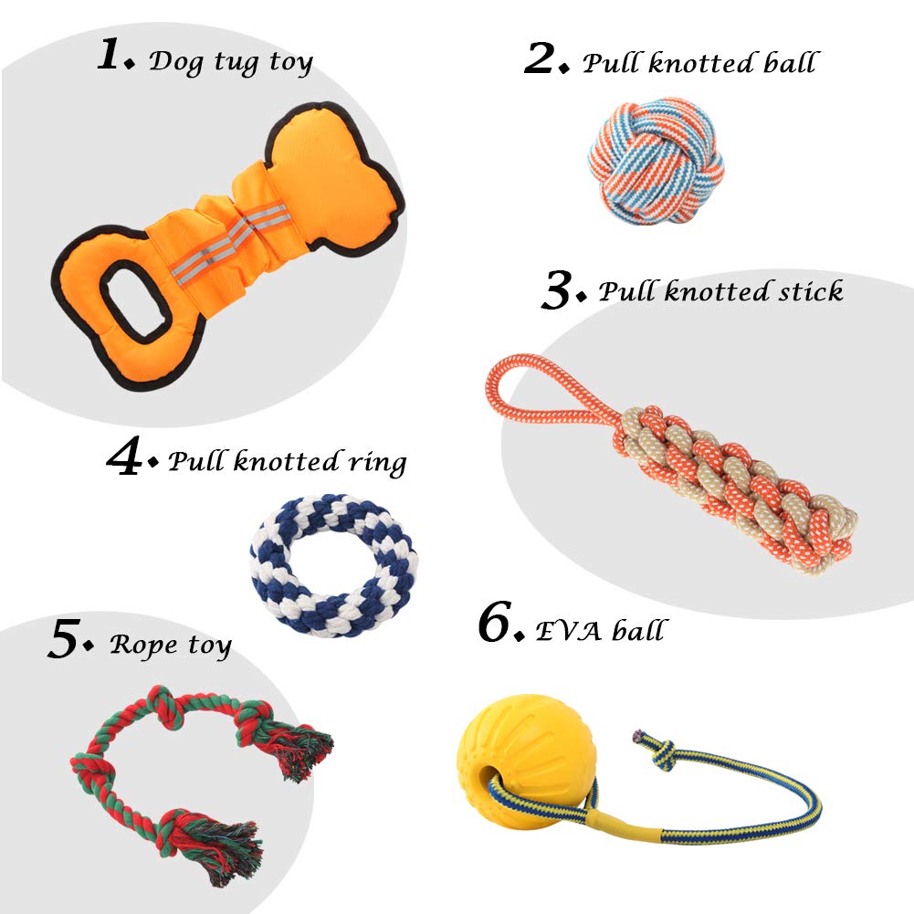 Jaolex Dog Rope Chew Toy Pack Throw Toy for Dogs Lofted Toy for Puppies Pull Knotted Ball Doggy Tug