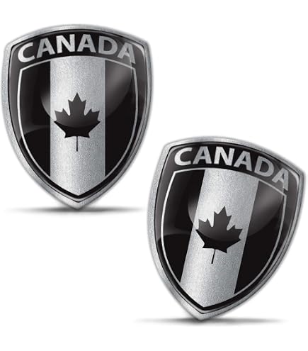 Canadian Style Emblems Canada Flag Car Sticker - Metal Round Canadian Flag Emblem For Cars ...
