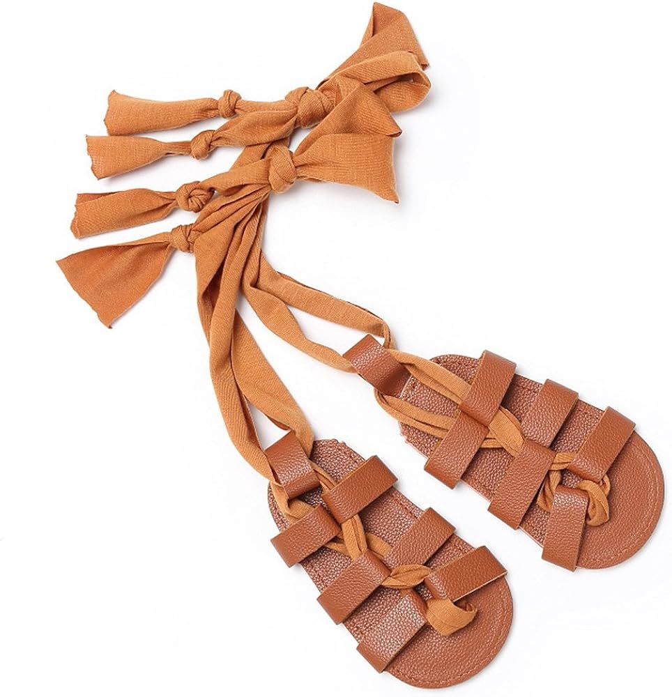  | HsdsBebe Baby Girls Gladiator Sandals Pu Leather Rubber Sole Toddler First Walkers Roman Lace up Beach Sandal Shoes | Sandals