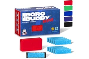 SNOWTREE - BoroBuddy | Magnetic Glass Cleaner | Glass Pieces, Bottles, Vases | Compact Design for Tighter Spaces & Smaller Glass Pieces | Double Sided | Red