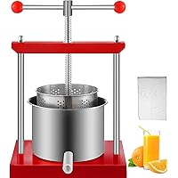VEVOR Fruit Wine Press 0.53Gal/2L Grape Press For Wine Making Wine Press Machine w/ Dual Stainless Steel Barrels Wine…