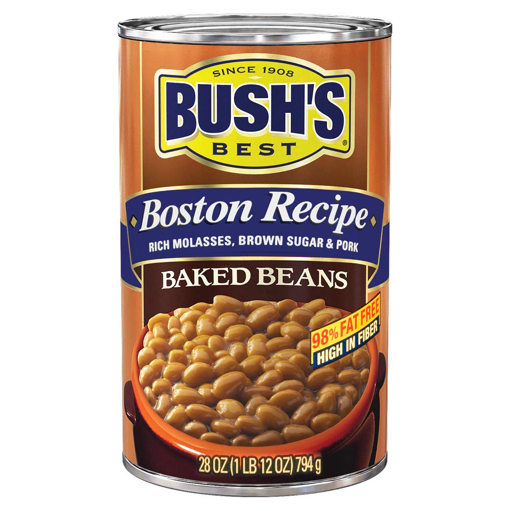 Amazon Com Bush S Best Canned Boston Recipe Baked Beans Source Of Plant Based Protein And Fiber Low Fat Gluten Free 28 Oz Prime Pantry