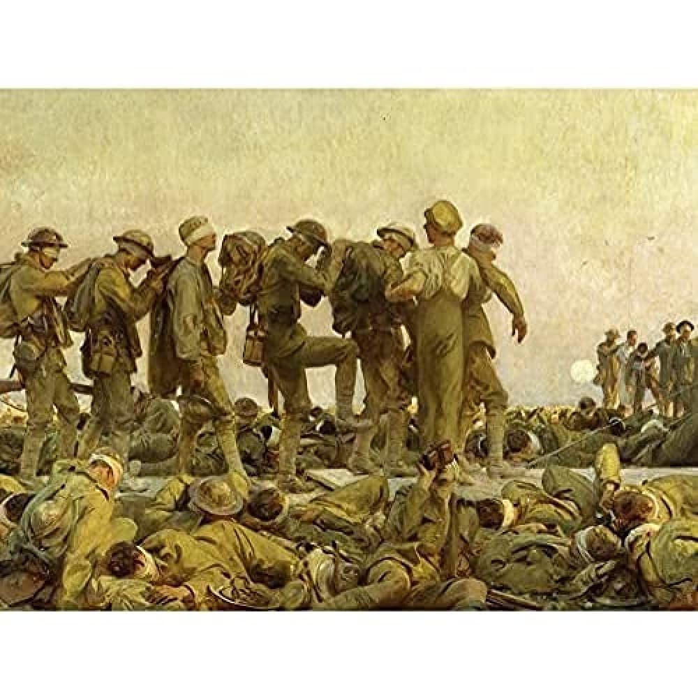 Singer Sargent Gassed Soldiers WWI War Painting Art Print Canvas Premium Wall Decor Poster Mural