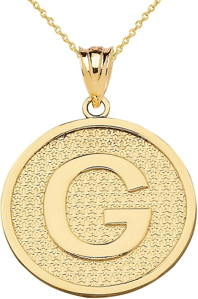 Amazon Com Solid 14k Yellow Gold Initial Letter G Pendant Necklace 16 Jewelry