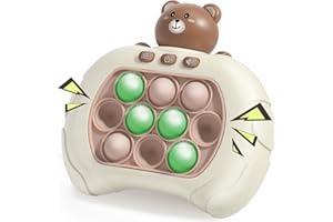 OLLOIIG SuperMomo Handheld Games for Kids 6-12, Sensory Fidget Toys 8-12, Pop Push It Bubble Stress Light Up Toys, Anti-Anxiety Autism Toy Birthday Gifts 6 7 8 9 Year Old Boys Girls Teens, Pink