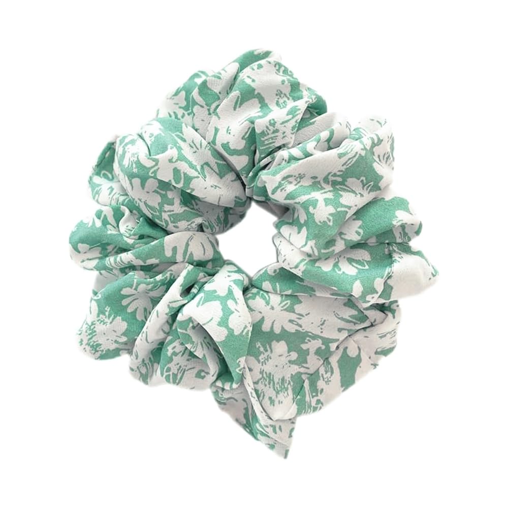 Hair Bobbles Large Scrunchies Hair Scrunchies Soft Elastic Silk Premium Satin Hair Bobbles Oversized Ladies Girls Satin Hair Accessories for Girls & Women, Green