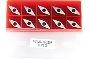 DIRTECH Diamond Carbide Inserts Ci4 Carbide Cutters 10×28mm with 2 Radius Points Replacement Carbide Blades Knives for Detailer Wood Lathe Turning Tools or Woodworking Tools 10pcs