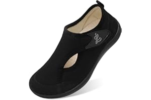 JIASUQI Womens Slippers Adjustable Breathable Wide Diabetic Shoes House Shoes Anti Skid Arthritis Edema Walking Shoes for Ind