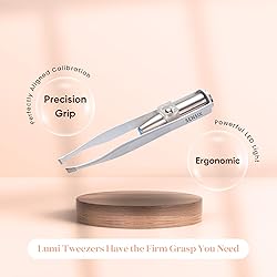 Slant Tip Lighted Tweezers for Eyebrows