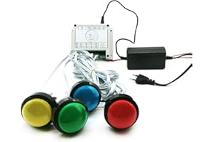 BEARHOHO Escape Room Props 5 Different Colors Buttons Mechanism Press It In Order To Control 12V Magnet Lock For Exit Game Owner Player Adventurer (4 Button, No Video)