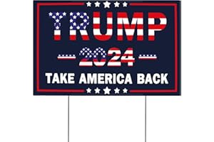 HSZJSTO Trump 2024 Yard Sign with Metal Stakes, Double Sided 25x16 Inch Donald Trump Take America Back Signs, Placard Outdoor Voted Signs for Trump Lawn Signs Rally Decoration Lawn Yard Signs