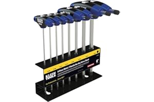 Klein Tools JTH98M T-Handle Hex Key Set, Metric Sizes Allen Wrench Set with 9-Inch Blades, Stand Included, 8-Piece