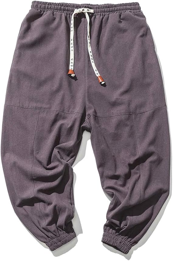 Amazon ロングパンツ 9分丈パンツ Angelo チノパン バギーパンツ ガウチョパンツ 麻 イージーパンツ メンズ パンツ サルエルパンツ スウェット ロング丈 ローライズ 男 リラクス コットン L グレー ロングパンツ 通販