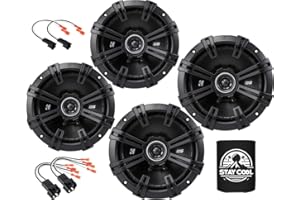 KICKER Speakers 6.5 & 6.75 for Chevrolet Silverado 2500HD 2007-2014 Upgrade Kit - 4 Pack of DS Series with Harness, Car Audio Front and Rear Door Speaker for 3500HD, New Body (Ext) DSC650