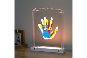 BIXINYO Family Handprint Kit, Personalized Baby Gifts for New Parents, Family Gifts, Baby Hand and Footprint Kit Night Light, Newborn Keepsake Baby Handprint Kit, New Baby Shower Gifts for Boy & Girl (White)