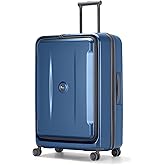 Pirtecin 28 Inch Luggage with Spinner Wheels & TSA Lock, Expandable PC Hardside Large Checked Luggage with Top Opening, Durable Lightweight Rolling Suitcase, Blue