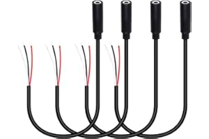 RIIEYOCA 4 Pack 3.5mm Female Plug to Bare Wire Stereo Audio Cable,1/8" TRS 3 Pole Mono Female Plug to Open End Audio Line, fo