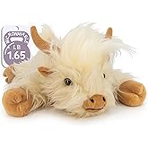 Marysun Microwavable Highland Cow Stuffed Animal Toy - Weighted Heating Pad Stuffed Animal Gift for Girls and Kids 1.65LB