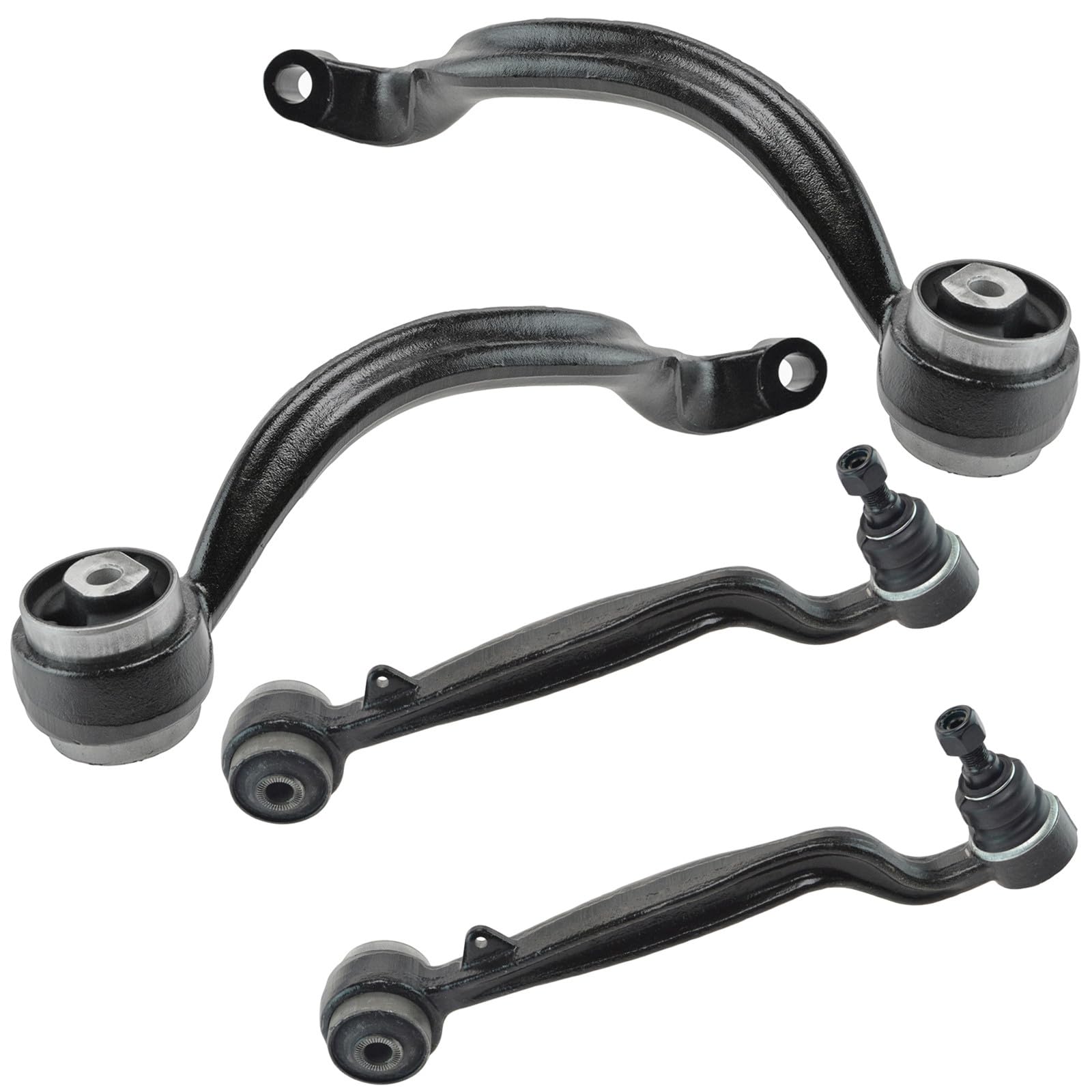 TRQ Front Upper and Lower Control Arm with Ball Joint Set 4 Piece Compatible with 2003-2012 Land Rover Range Rover Image