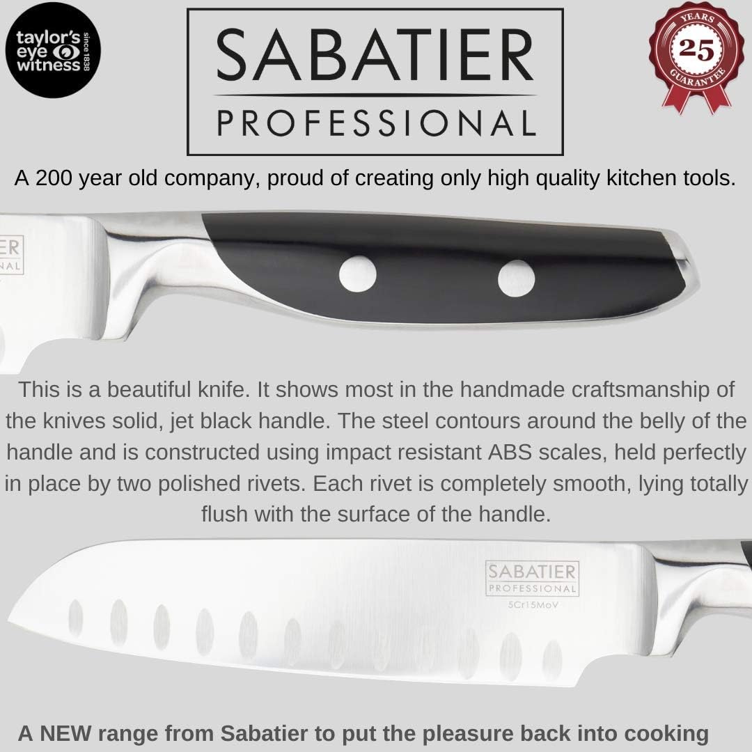 Taylors Eye Witness Professional Sabatier Kitchen Knife Set, 2 Piece 12cm/5” Santoku & 9cm/3.5” Paring Knives. Sharpe - Image 4