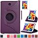 Tab 4 7.0 Case, AiSMei Rotating Case for Samsung Galaxy Tab 4 7.0 SM-T230,SM-T231, SM-T230NU Tablet PC,7-Inch PU Leather Case [Bonus Stylus+Screen Protector] -Purple