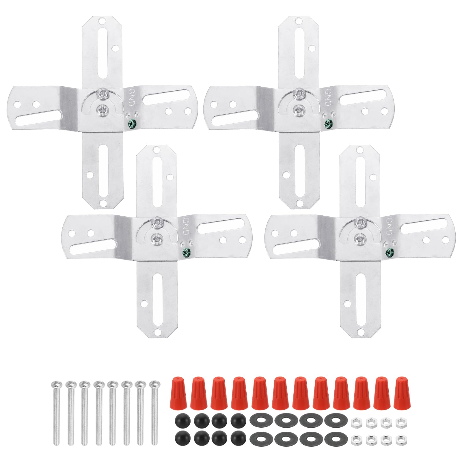 PATIKIL 4" Light Crossbar, 4 Set Steel Cross-Shaped Wall Mounting Bracket 180 Rotation Universal Lamp Fixture with Screws for Chandelier Light, Silver Color