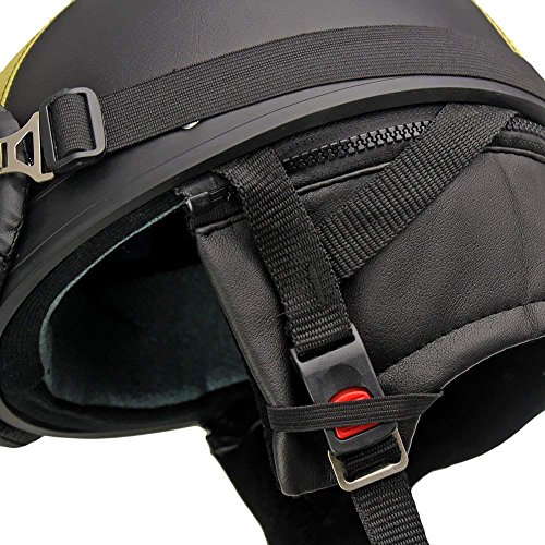 Ocamo Motorcycle Helmet Unisex Men Women Open Face Half Visor Protection Goggles Safety Helmet Yellow - Thumbnail 5