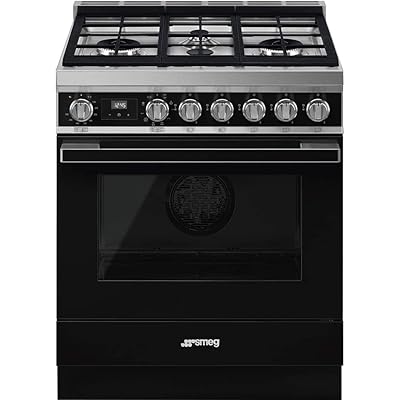 Smeg 30" Freestanding Dual Fuel Range - Portofino Aesthetic (Black)
