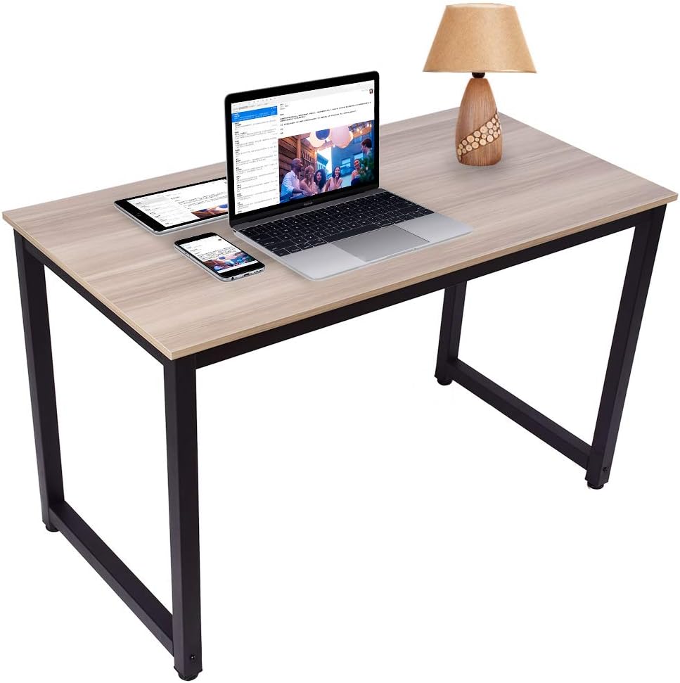 DRM 120x60cm Computer Desk Workstation Home Office Desk Study Desk Writing Desk Dining Gaming Table for Home Office