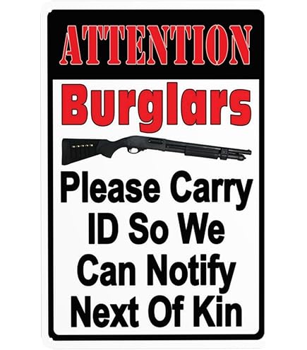 Funny Security Sign - Please Carry ID To Notify Next Of Kin Metal Plaque