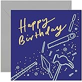Old English Co. DIY Tools Happy Birthday Card - Fun Manly Birthday Card for Man | For Dad, Brother, Husband, Grandad | Blank Inside & Envelope Included