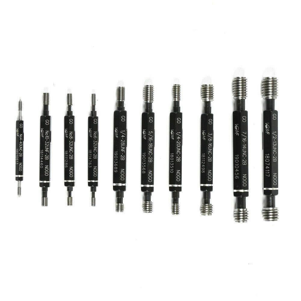 10 Pieces Double End Thread Plug Gauge Go & No Go Thread Detection Tool