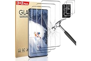 GBBO [3+2 Pack] Galaxy S21 Ultra 5G Screen Protector, Ultra HD Tempered Glass Film [Scratch Resistant] [3D Full Coverage ] [9H Hardness] [Fingerprint Unlock] For Samsung Galaxy S21 Ultra（6.8 Inch)