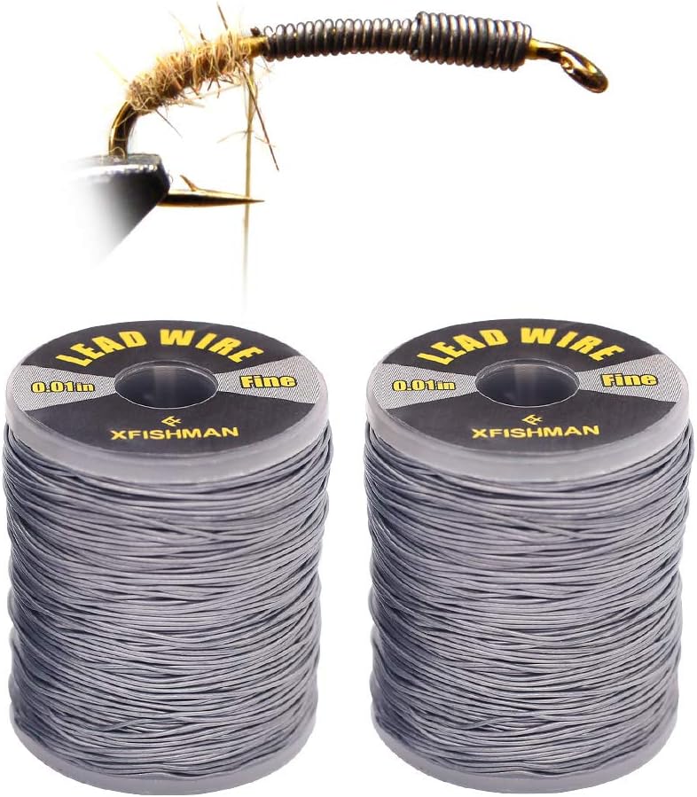 XFISHMAN Fly-Tying-Lead-Wire-Fly-Tying-Material- Fly-Fishing-Supplies-Accessories (Fine(.010in) 2 Pack) : Sports & Outdoors