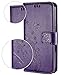 iPhone 8 Case,iPhone 7 Wallet Case, FLYEE Flip Case Wallet Leather [kickstand] Emboss Butterfly Flower Folio Magnetic Protective Cover with Card Slots for Apple iPhone8 iPone7 Purple