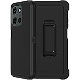 RubCase for Motorola Moto G 5G 2025 Case with Belt Clip Holster,2X Screen Protector,Heavy Duty Military Grade Full Body Shockproof Dust-Proof Rugged Protective Cover for Moto G 5G 2025 (Black)