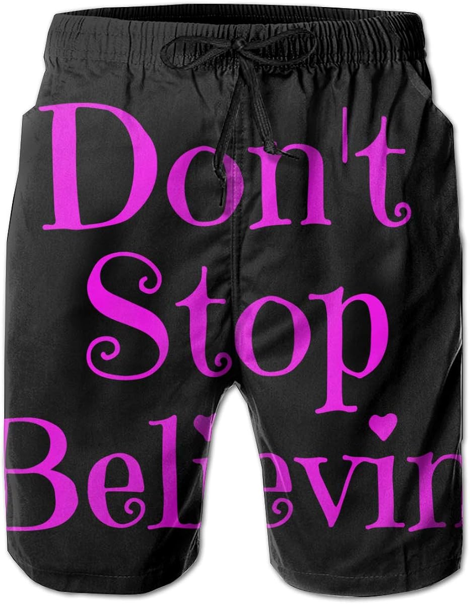 STDKNSK9 Mens Don T Stop Believing Boardshorts Swim Trunks