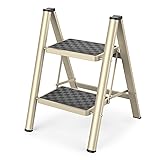 HBTower Step Ladder 2 Step Folding Stool, 330 Lbs