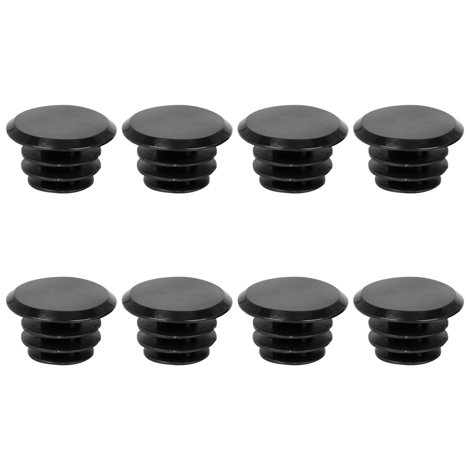 X AUTOHAUX 8pcs Bike Handlebar Bar Plastic End Plugs Caps Locking Grip Black