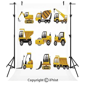 Amazon Com Construction Photography Backdrops Big Vehicles Icon