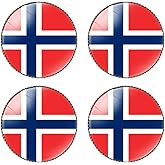 HSQCEZ 4 Pcs Norway Flag Pin Round 1 Inch, Lapel Pins Souvenir Badge for Hat Clothes Backpack,Norwegians Flag Brooch Accessories Party Favors,Patriotic Pin Accessories for Men/Women