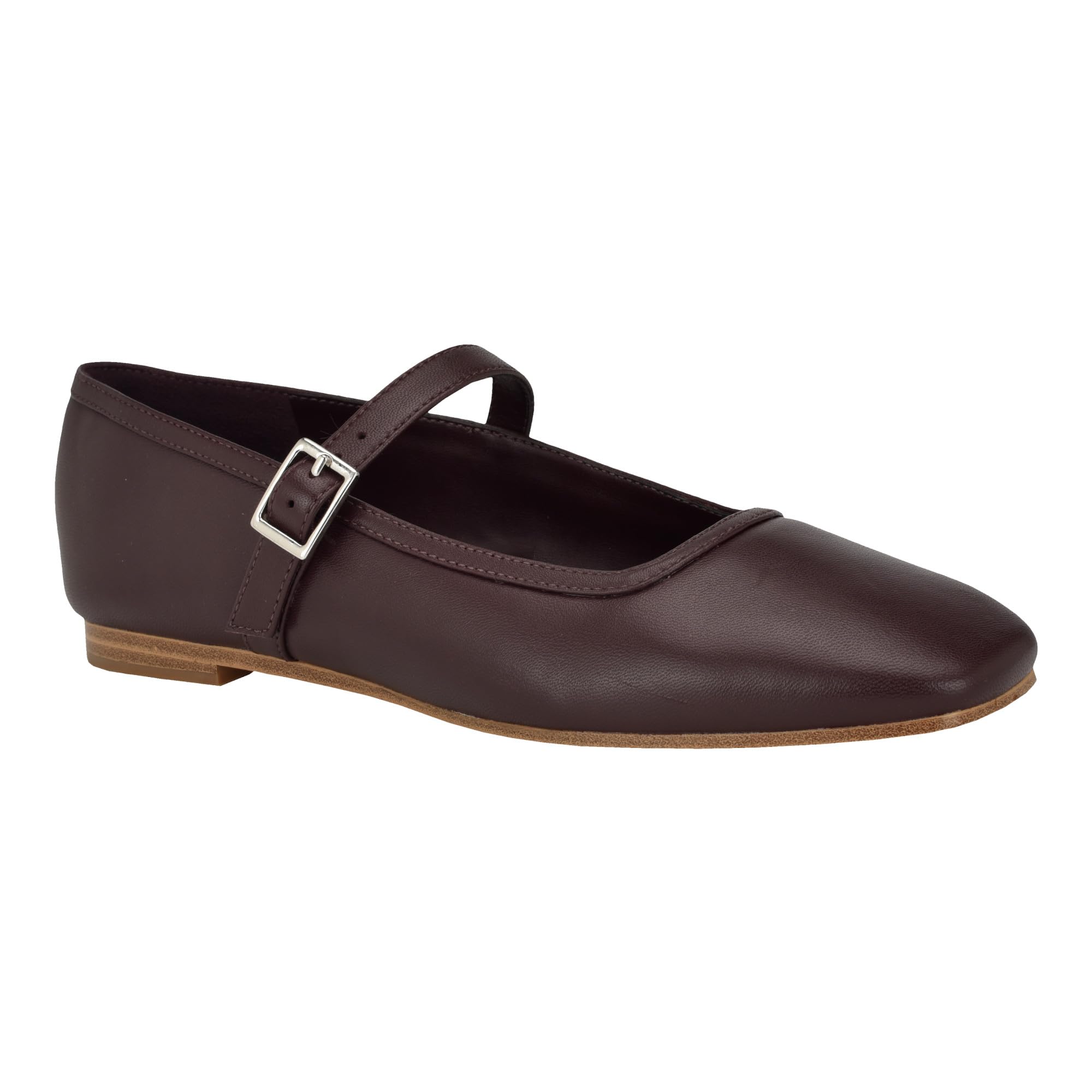Calvin Klein Women’s Greto Flat, Dark Red Leather 600, 5.5
