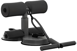 ISMIER Sit Up Bar Foot Holder Heigh Adjustable - Sit Up Assistance Device with 2 Strong Suction Cups - Essential Ab Workouts & Core Exercise Equipment for Home Workouts (BLACK)
