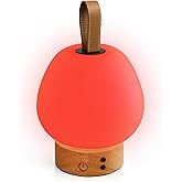 liderstar Red Light Therapy Lamp &ndash; 660nm Sleep Night Light, Dimmable &amp; Cordless with 30/60 Min Timer | USB-C Rechargeable, Portable Bedside Red Light for Bedroom, Nursery &amp; Travel (Light Wood)