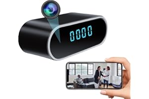 braosusner WiFi Hidden Camera Clock HD 1080P Spy Camera Surveillance Security Wireless Nanny Cams for Home/Office/Indoor