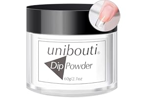 Unibouti Clear Dip Powder Nail Color, 2.1oz/60g Ultra Capacity, Dipping Nail Powder Refill Set for Nail Salon/DIY at Home