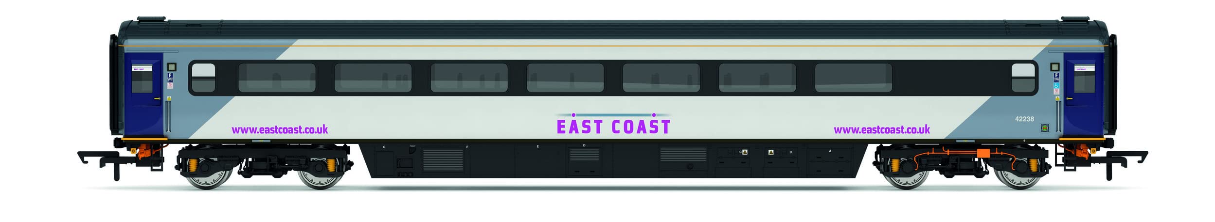Hornby Coach Car - R40243 East Coast, Mk3 Trailer Standard Disabled, 42238 - Era 10 Train Toy, 00 Gauge Carriage for Train Set, Rolling Stock Models for Adults - 1:76 Scale Model Gift