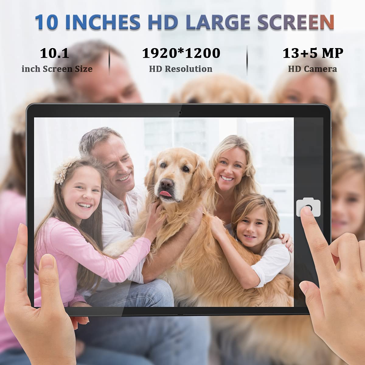 Tablet 10.1 inch Android Tablet 2025 Latest Update Octa-Core Processor with 64GB Storage, Dual 13MP+5MP Camera, WiFi, Bluetooth, GPS, 512GB Expand Support, IPS Full HD Display (Black)