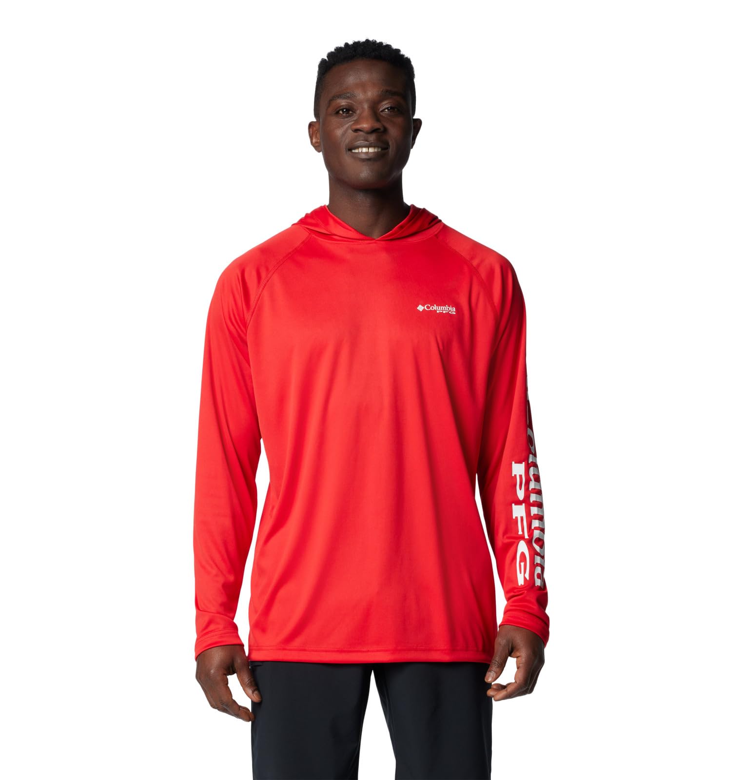 Columbia Men’s Terminal Tackle Hoodie, Red Spark/White Logo, 3X Tall