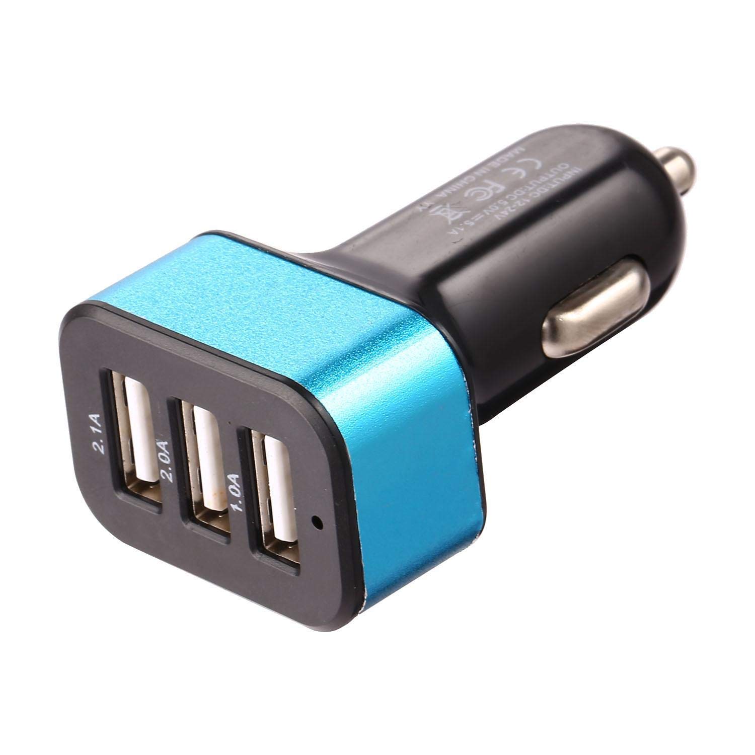 Kindsells Car Charger Mobile Phone 3 Ports USB Fast Charging Adapter for Smart Phones Car Chargers